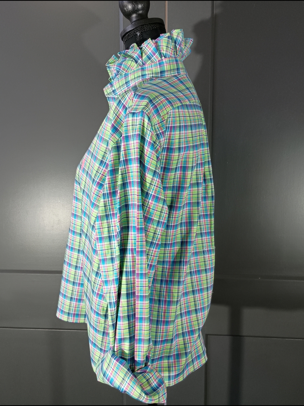 Upcycled Women's Ralph Lauren Ruffled Collar Shirt - Picture 4 of 11